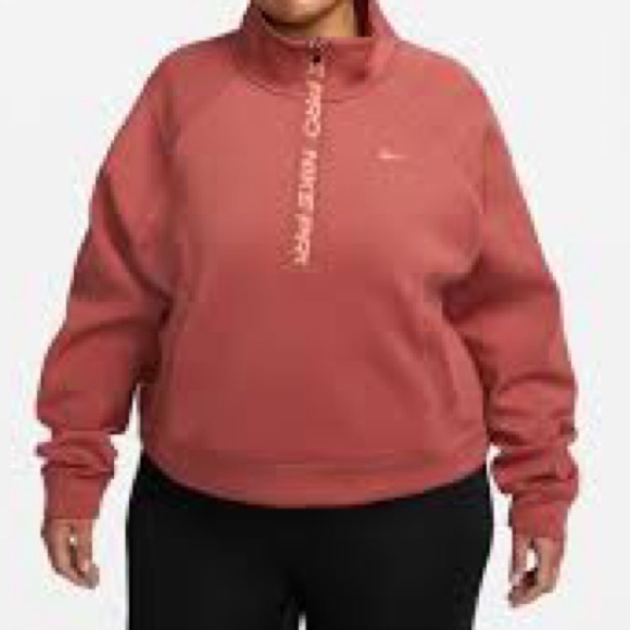 Nike Dri-FIT Women's 1/2-Zip Training Top - Canyon Rust / Orange Trance - 2X - Picture 5 of 5